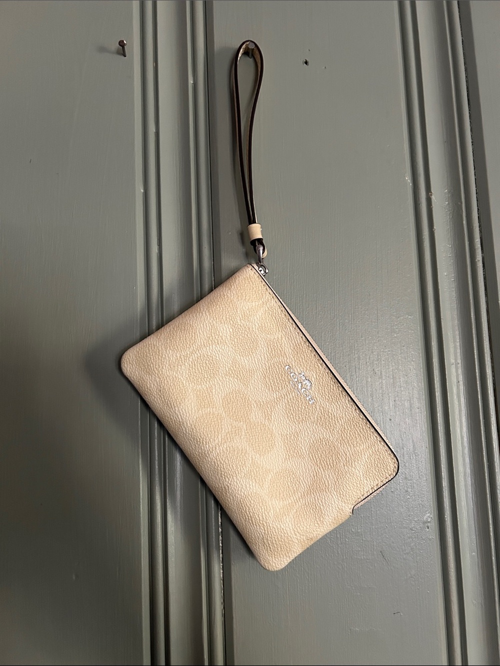 Coach Butter Yellow Signature Zip Wristlet